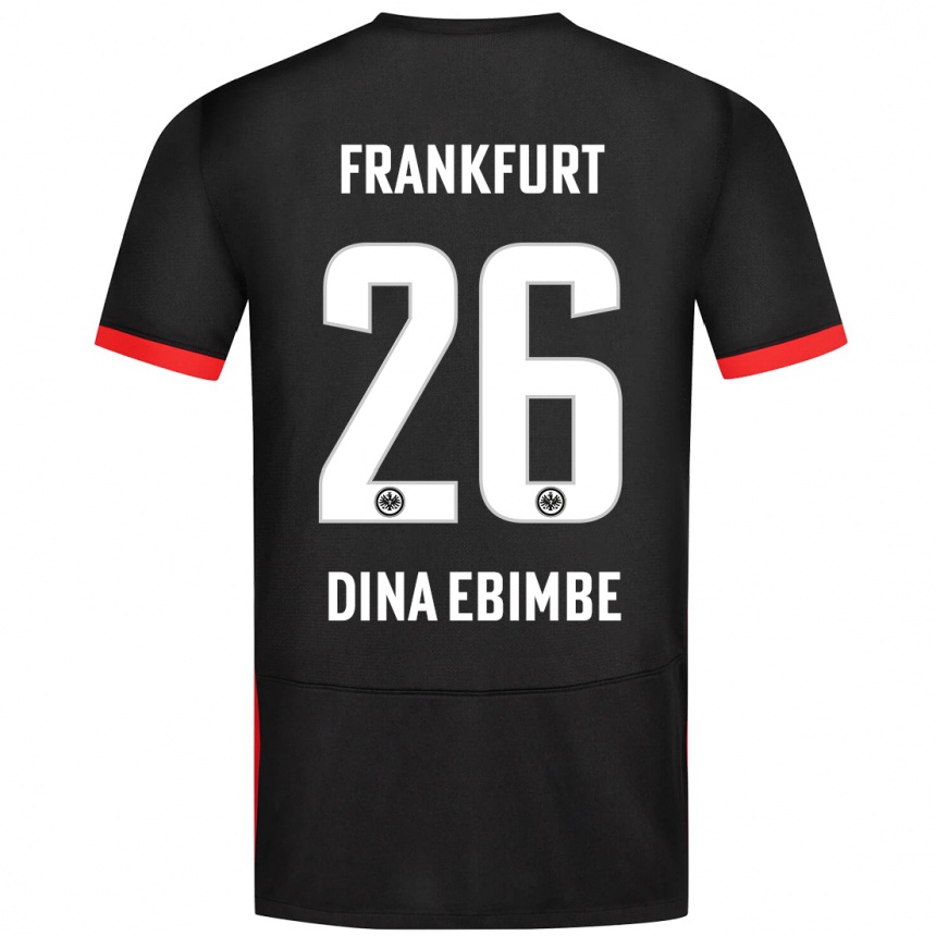 Men Football Junior Dina Ebimbe #26 Black Away Jersey 2024/25 T-Shirt Canada