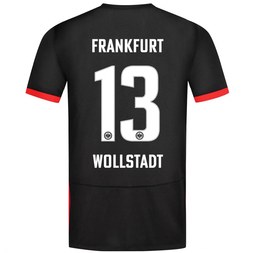 Men Football Fabio Wollstadt #13 Black Away Jersey 2024/25 T-Shirt Canada