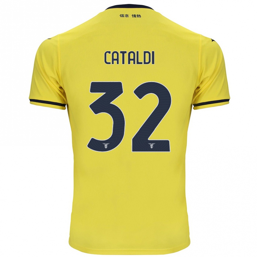 Men Football Danilo Cataldi #32 Yellow Away Jersey 2024/25 T-Shirt Canada