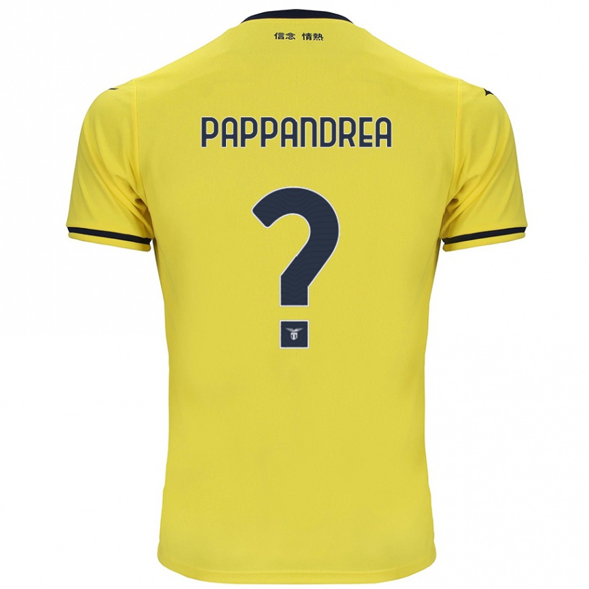 Men Football Filippo Pappandrea #0 Yellow Away Jersey 2024/25 T-Shirt Canada