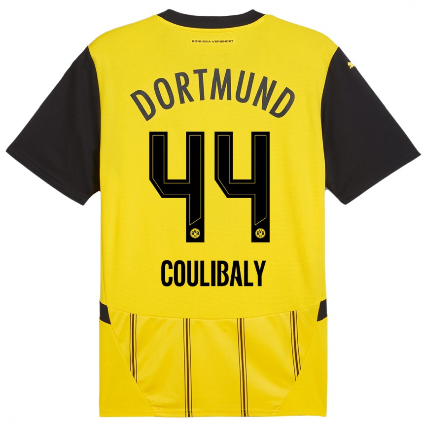 Femme Football Maillot Soumaila Coulibaly #44 Jaune Noir Tenues Domicile 2024/25 Canada