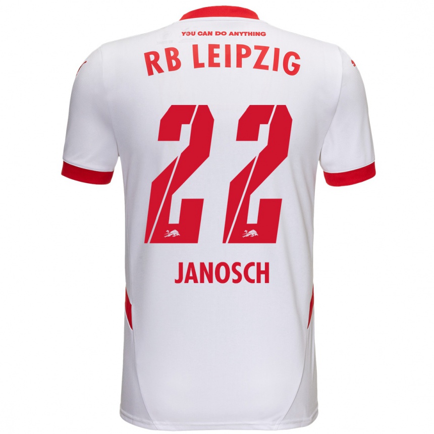 Women Football Luca Janosch #22 White Red Home Jersey 2024/25 T-Shirt Canada