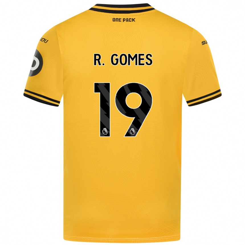 Women Football Rodrigo Gomes #19 Yellow Home Jersey 2024/25 T-Shirt Canada