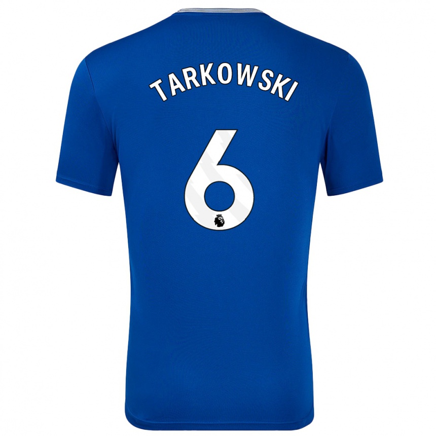 Femme Football Maillot James Tarkowski #6 Bleu Avec Tenues Domicile 2024/25 Canada