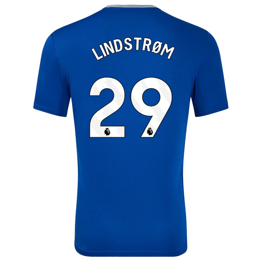 Women Football Jesper Lindstrøm #29 Blue With Home Jersey 2024/25 T-Shirt Canada