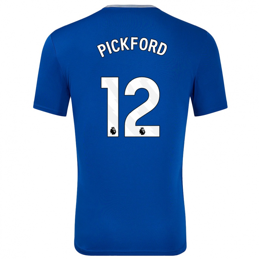 Women Football Jordan Pickford #12 Blue With Home Jersey 2024/25 T-Shirt Canada