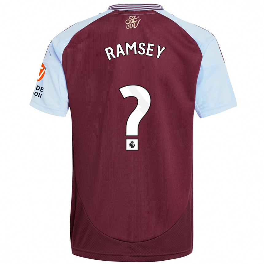 Women Football Cole Ramsey #0 Burgundy Sky Blue Home Jersey 2024/25 T-Shirt Canada