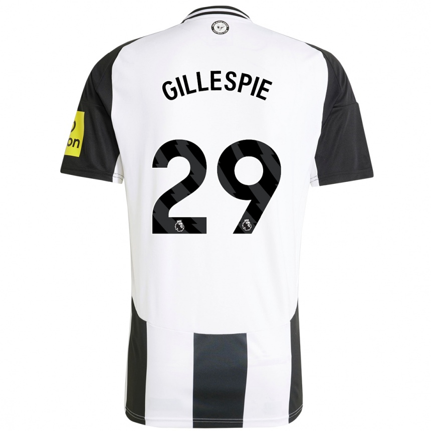 Women Football Mark Gillespie #29 White Black Home Jersey 2024/25 T-Shirt Canada