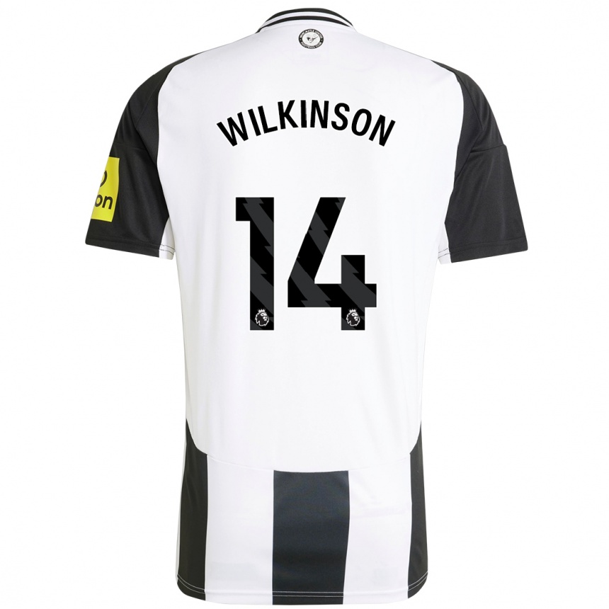 Women Football Sharna Wilkinson #14 White Black Home Jersey 2024/25 T-Shirt Canada