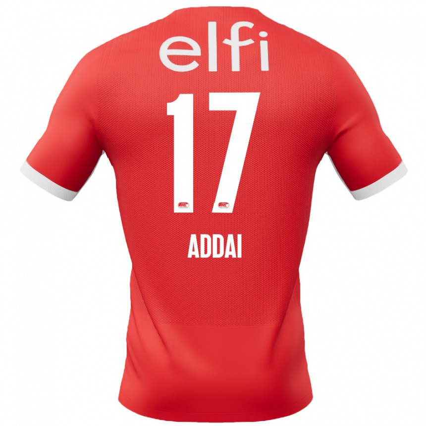 Women Football Jayden Addai #17 Red White Home Jersey 2024/25 T-Shirt Canada