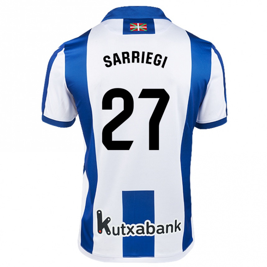 Women Football Nora Sarriegi #27 White Blue Home Jersey 2024/25 T-Shirt Canada