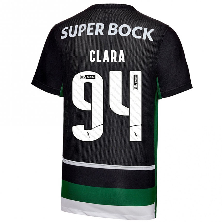 Women Football Diogo Clara #94 Black White Green Home Jersey 2024/25 T-Shirt Canada