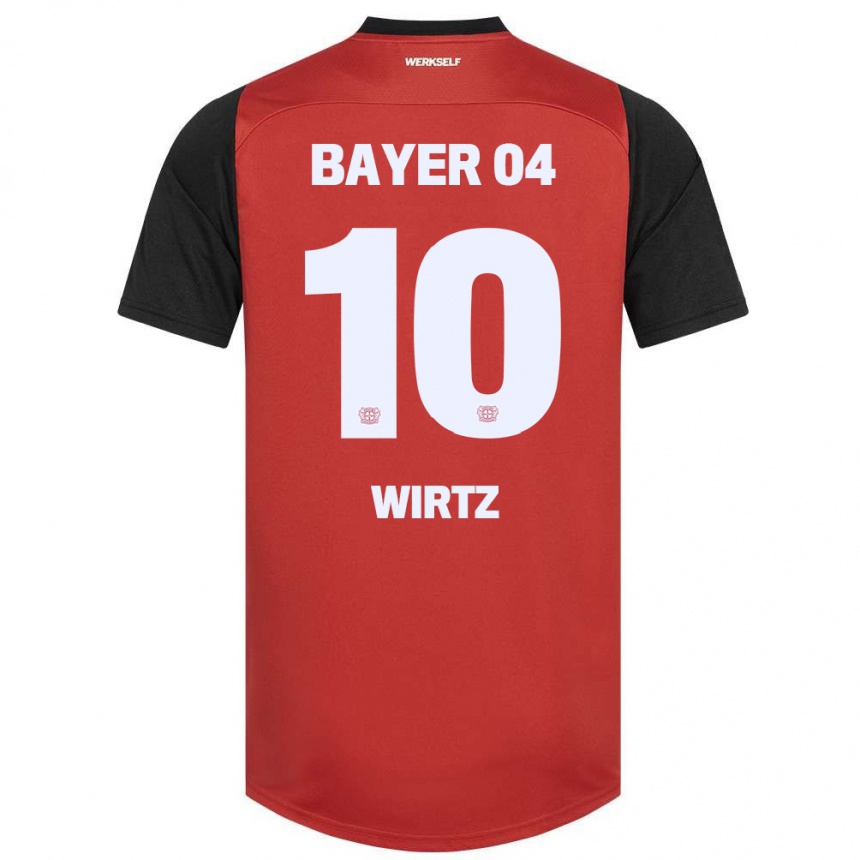 Women Football Florian Wirtz #10 Red Black Home Jersey 2024/25 T-Shirt Canada