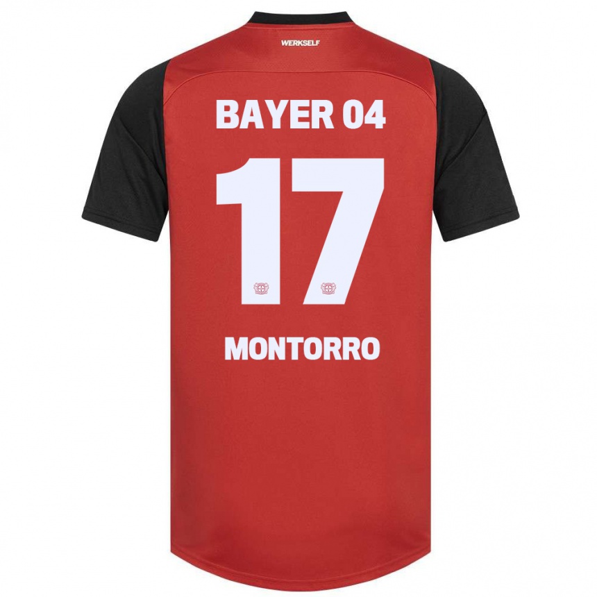 Women Football Josuè Montorro #17 Red Black Home Jersey 2024/25 T-Shirt Canada