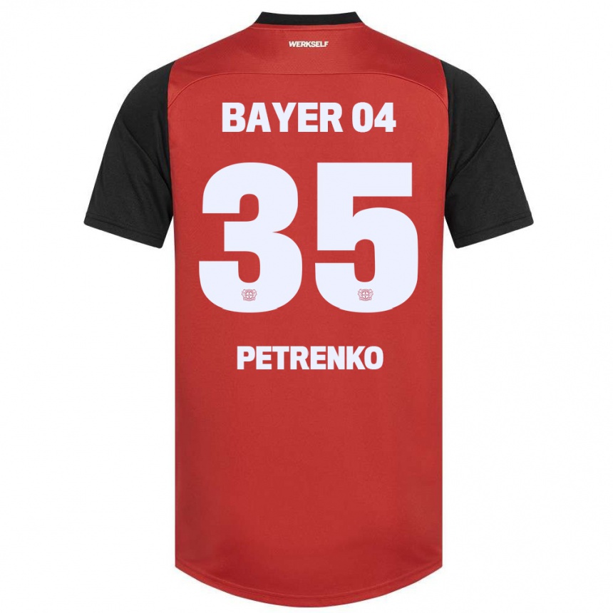 Women Football Oleksandr Petrenko #35 Red Black Home Jersey 2024/25 T-Shirt Canada