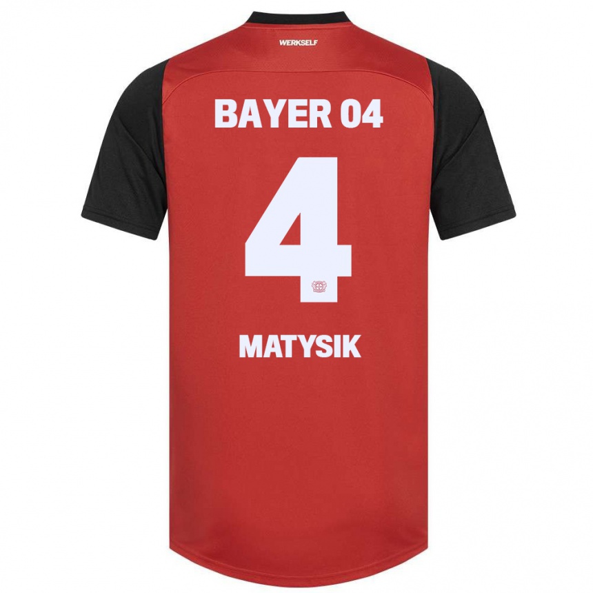 Women Football Sylwia Matysik #4 Red Black Home Jersey 2024/25 T-Shirt Canada