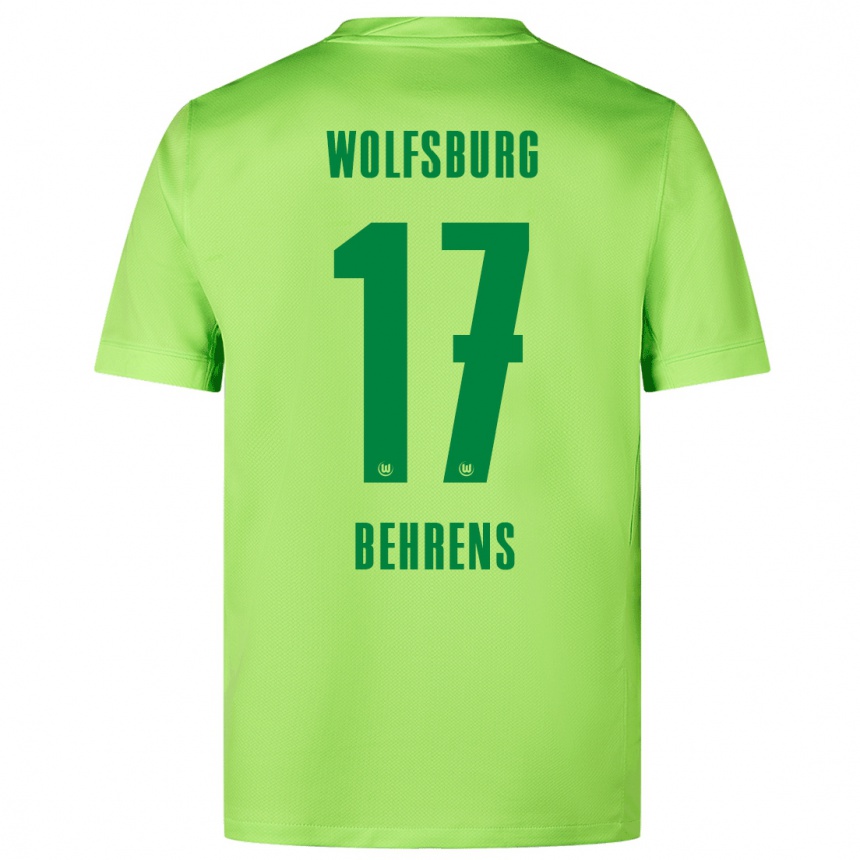 Women Football Kevin Behrens #17 Fluorescent Green Home Jersey 2024/25 T-Shirt Canada