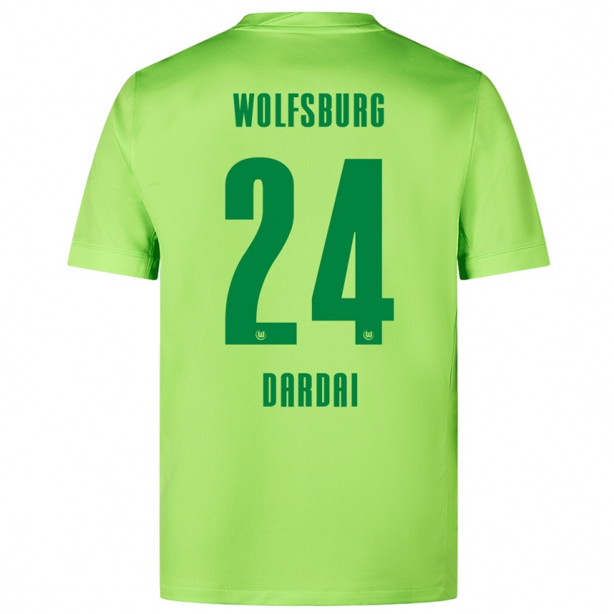 Women Football Bence Dárdai #24 Fluorescent Green Home Jersey 2024/25 T-Shirt Canada