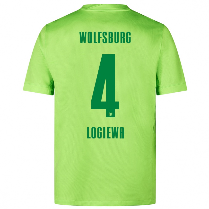 Women Football Luca Logiewa #4 Fluorescent Green Home Jersey 2024/25 T-Shirt Canada