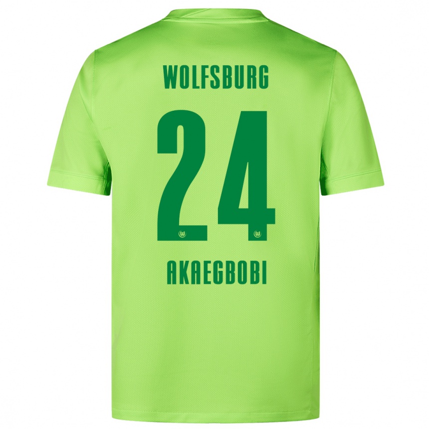 Women Football Jonathan Akaegbobi #24 Fluorescent Green Home Jersey 2024/25 T-Shirt Canada