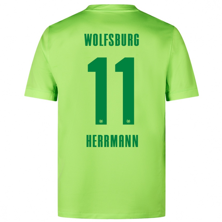 Women Football Max Herrmann #11 Fluorescent Green Home Jersey 2024/25 T-Shirt Canada