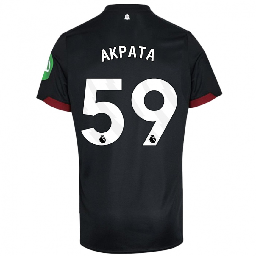 Femme Football Maillot Tyron Akpata #59 Noir Blanc Tenues Extérieur 2024/25 Canada