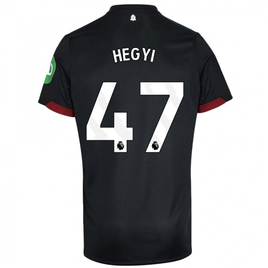 Women Football Krisztian Hegyi #47 Black White Away Jersey 2024/25 T-Shirt Canada