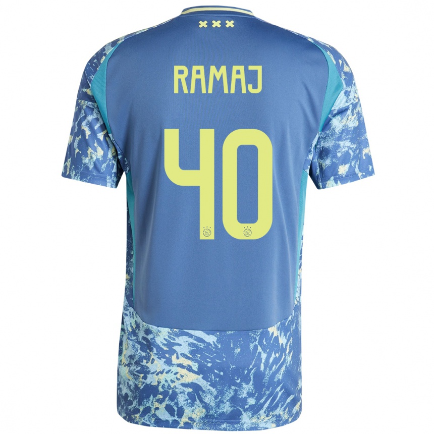 Women Football Diant Ramaj #40 Grey Blue Yellow Away Jersey 2024/25 T-Shirt Canada