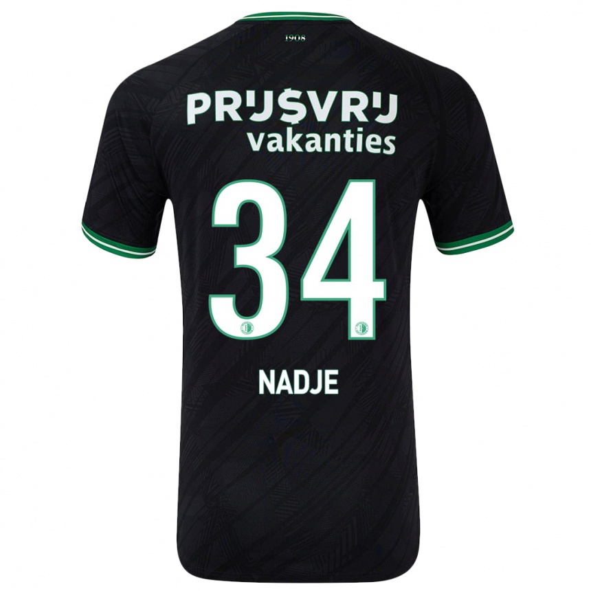 Women Football Chris-Kévin Nadje #34 Black Green Away Jersey 2024/25 T-Shirt Canada