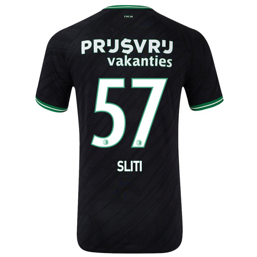 Women Football Aymen Sliti #57 Black Green Away Jersey 2024/25 T-Shirt Canada