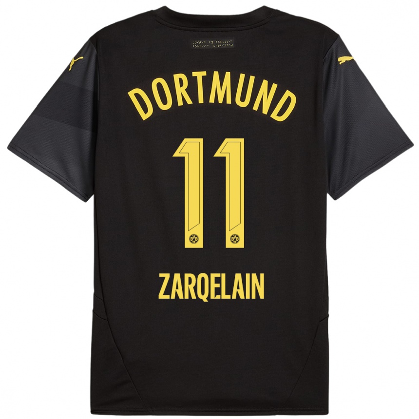 Femme Football Maillot Fadi Zarqelain #11 Noir Jaune Tenues Extérieur 2024/25 Canada