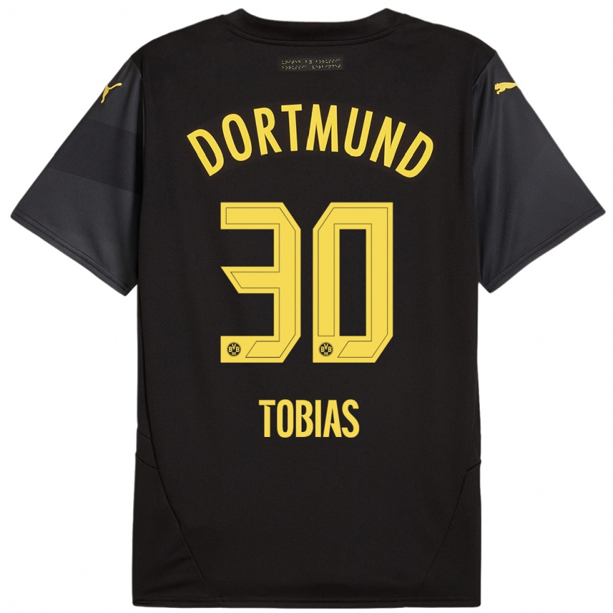 Women Football Vogt Tobias #30 Black Yellow Away Jersey 2024/25 T-Shirt Canada