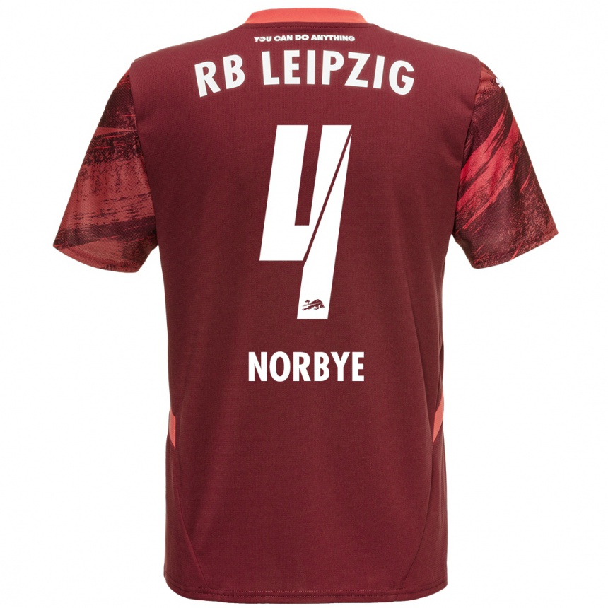 Women Football Jonathan Norbye #4 Burgundy Away Jersey 2024/25 T-Shirt Canada