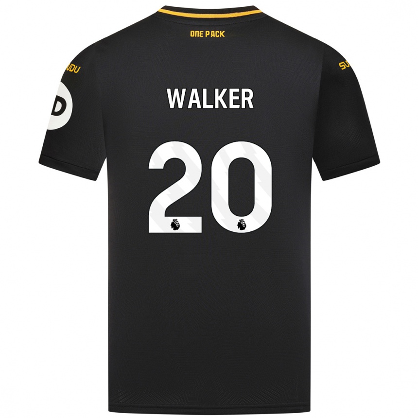 Women Football Lowri Walker #20 Black Away Jersey 2024/25 T-Shirt Canada