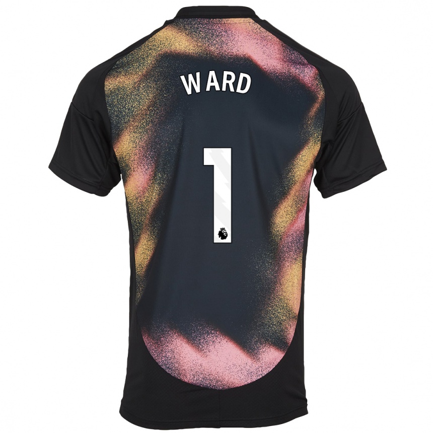 Women Football Danny Ward #1 Black White Away Jersey 2024/25 T-Shirt Canada