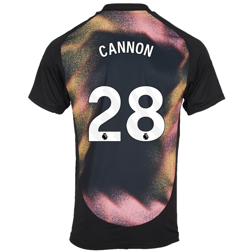 Women Football Thomas Cannon #28 Black White Away Jersey 2024/25 T-Shirt Canada