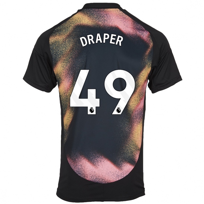 Women Football Denny Draper #49 Black White Away Jersey 2024/25 T-Shirt Canada