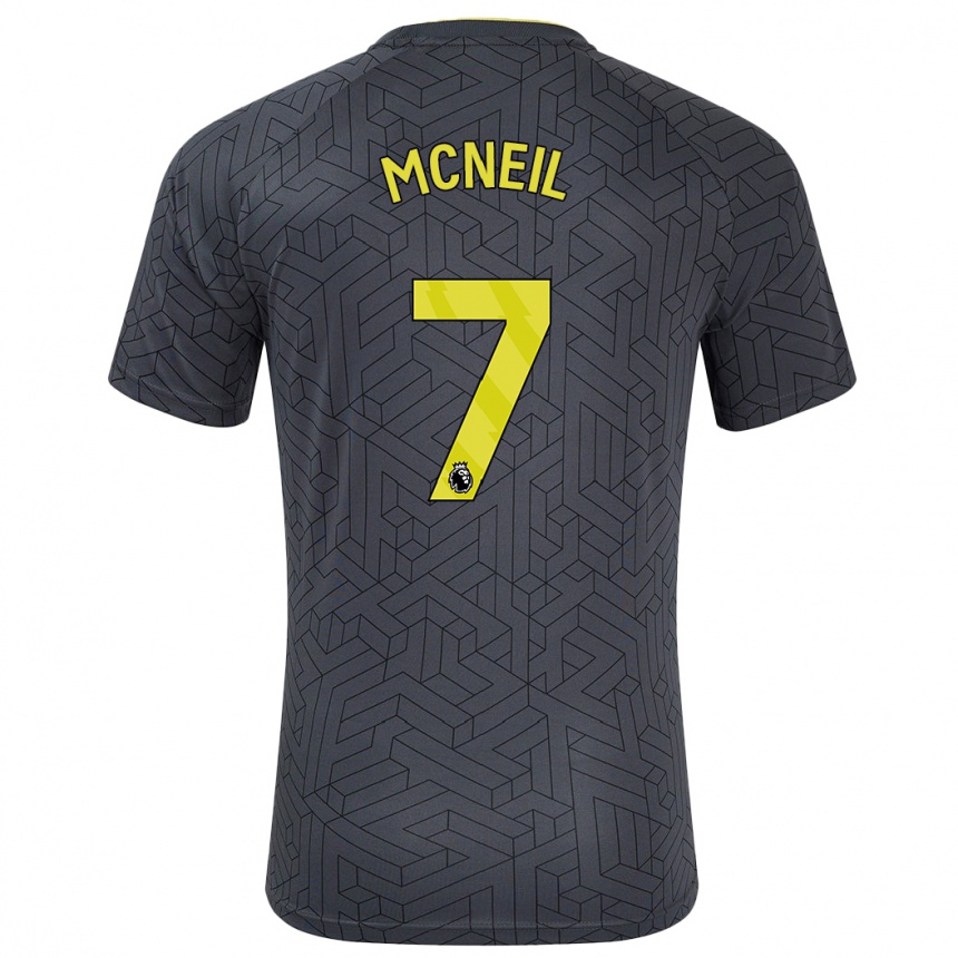 Femme Football Maillot Dwight Mcneil #7 Noir Jaune Tenues Extérieur 2024/25 Canada