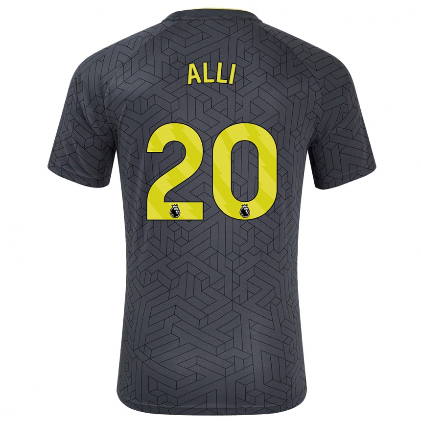 Women Football Dele Alli #20 Black Yellow Away Jersey 2024/25 T-Shirt Canada