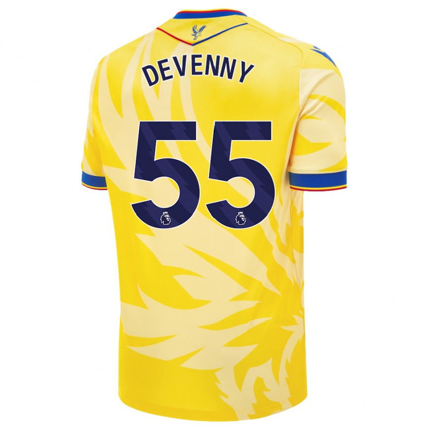 Women Football Justin Devenny #55 Yellow Away Jersey 2024/25 T-Shirt Canada