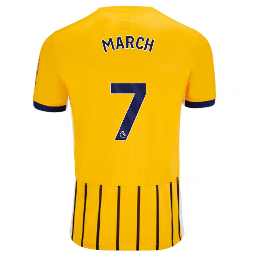 Femme Football Maillot Solly March #7 Doré Bleu À Fines Rayures Tenues Extérieur 2024/25 Canada