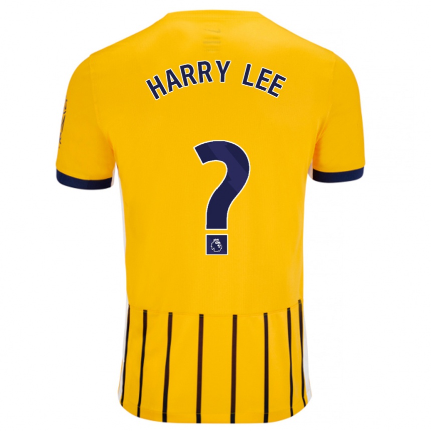 Femme Football Maillot Harry Lee #0 Doré Bleu À Fines Rayures Tenues Extérieur 2024/25 Canada