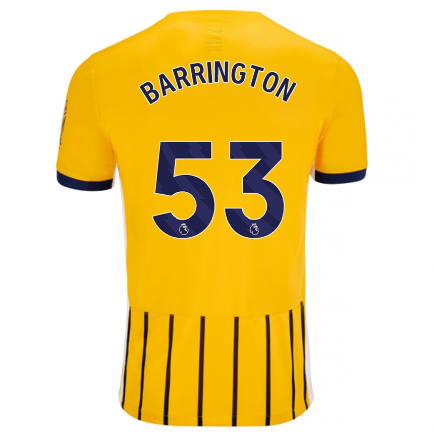 Femme Football Maillot Luca Barrington #53 Doré Bleu À Fines Rayures Tenues Extérieur 2024/25 Canada