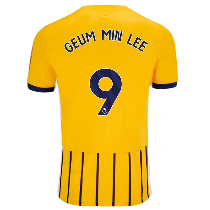 Femme Football Maillot Lee Geum-Min #9 Doré Bleu À Fines Rayures Tenues Extérieur 2024/25 Canada