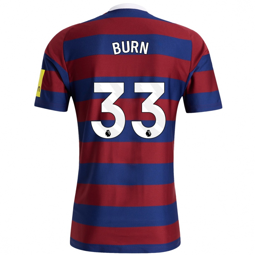 Women Football Dan Burn #33 Burgundy Navy Blue Away Jersey 2024/25 T-Shirt Canada