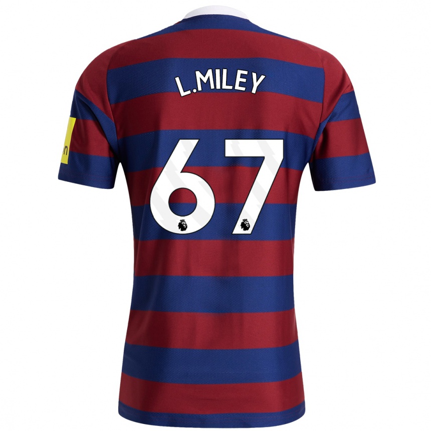 Women Football Lewis Miley #67 Burgundy Navy Blue Away Jersey 2024/25 T-Shirt Canada