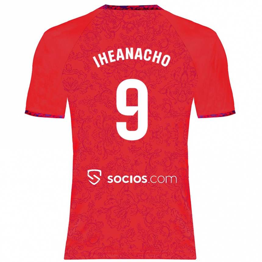 Women Football Kelechi Iheanacho #9 Red Away Jersey 2024/25 T-Shirt Canada