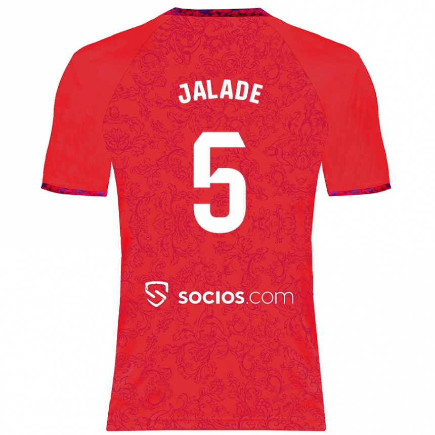 Women Football Robert Jalade #5 Red Away Jersey 2024/25 T-Shirt Canada