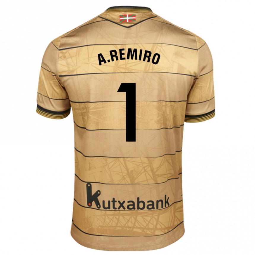 Women Football Álex Remiro #1 Brown Away Jersey 2024/25 T-Shirt Canada