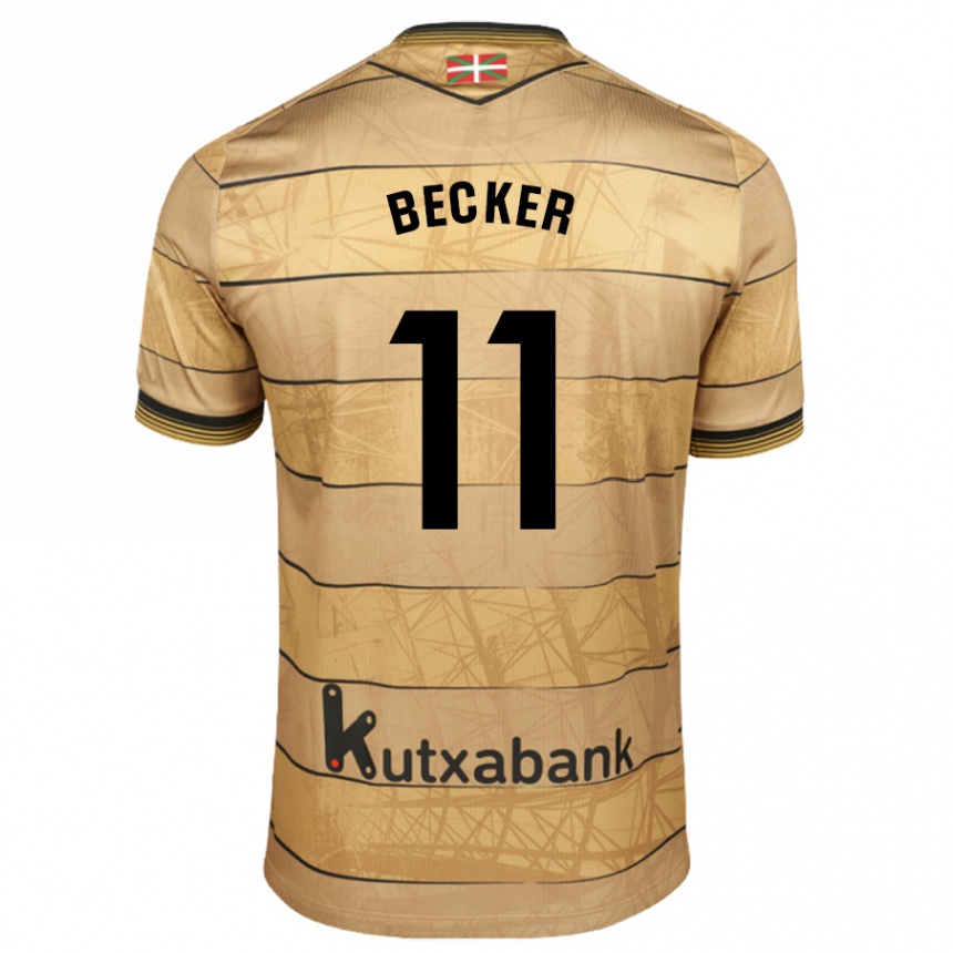 Women Football Sheraldo Becker #11 Brown Away Jersey 2024/25 T-Shirt Canada